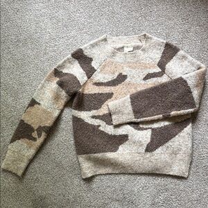 Moth Anthropologie tan sweater small animal print